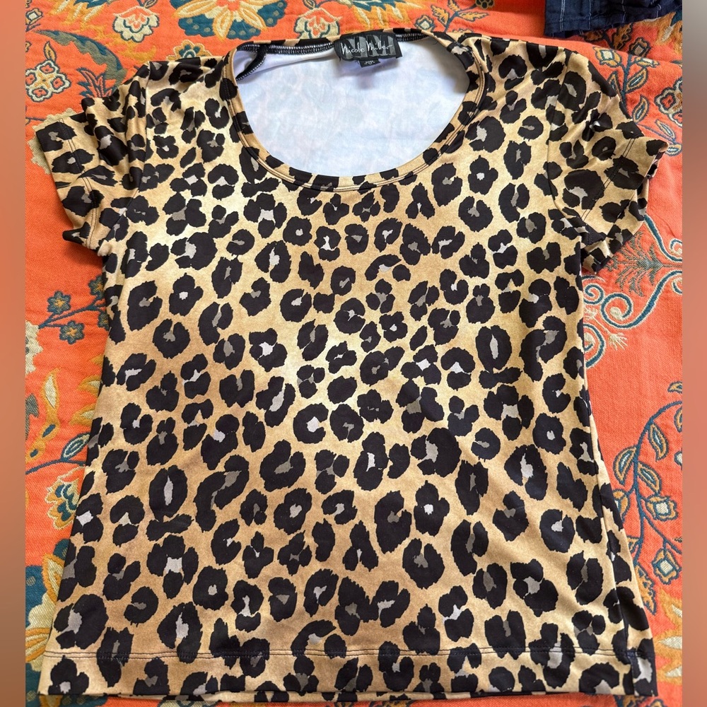 Vintage 1990 Nicole Miller Leopard Top 🐆